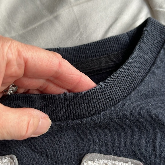 Aeropostale Women Tee Shirt Short Sleeve Phys Ed Dept Medium Vintage Y2K Navy - Picture 8 of 8